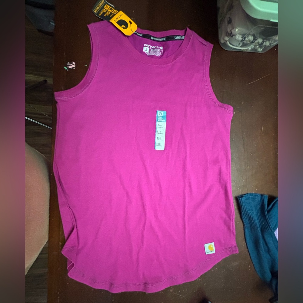 Woman’s small Carhartt force BNWT sleeveless tank western costal cowgirl pink